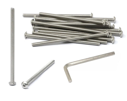 iexcell 50 Pcs M6 x 20mm Thread Pitch 1 mm Stainless Steel 304 Hex Socket Button Head Cap Screws Bolts Kit