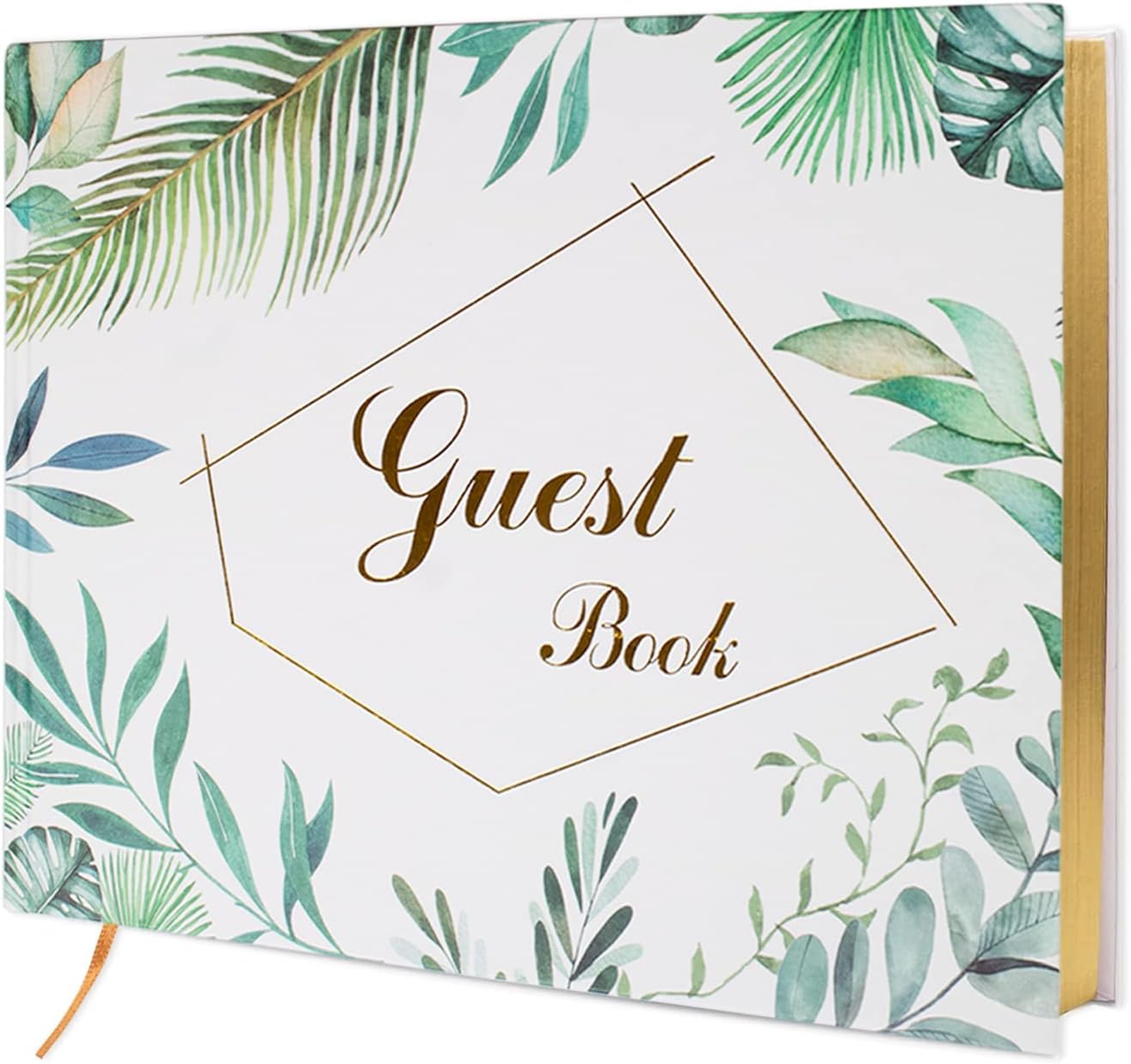 Wedding Guest Book, Sign-in Book for Wedding Reception Baby Shower Registry, Polaroid Guestbook with Gold Foil Gilded Edges - PuriLite