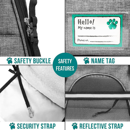 Premium Airline Approved Soft-Sided Pet Travel Carrier by PetAmi | Ventilated, Comfortable Design with Safety Features | Perfect For Plane or Car | Ideal for Small to Medium Sized Cats, Dogs, and Pets