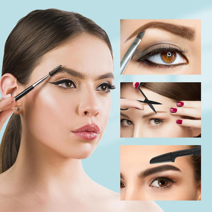 SWEET VIEW 7pcs Eyebrow Tweezers Set, Stainless Steel Tweezers for Women and Man, Precision Plucker Tweezers for Facial Hair, Chin, Eyebrow, Splinter and Ingrown Hair Removal