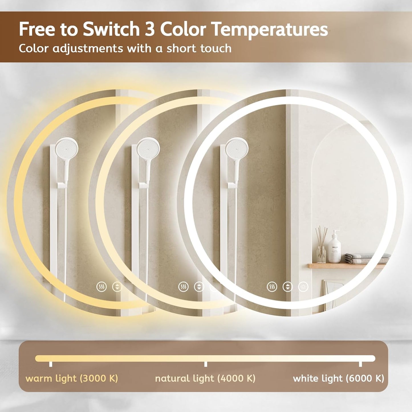 Lmsedf 24" x 32"Rectangle LED Bathroom Mirror with Lights, Backlit & Front Lighted, Wall-Mounted Vanity Mirror 3000K/4000K/6000K, Memory Functions, Anti-Fog, Dimmable Smart Mirror