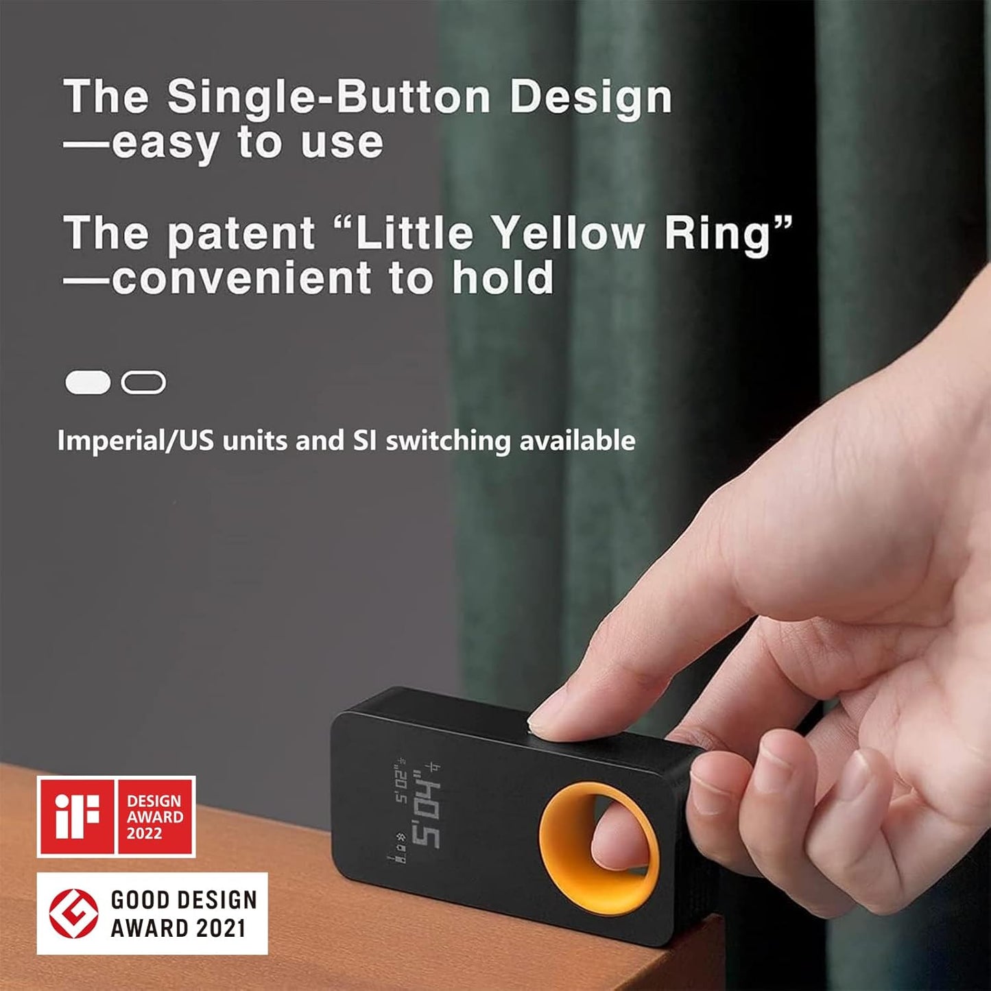 Pocket Laser Measuring Tool 98 ft Digital Distance Meter, USB-C Rechargeable Mini Laser Tape Measure with OLED Display and Multi-Unit Conversion