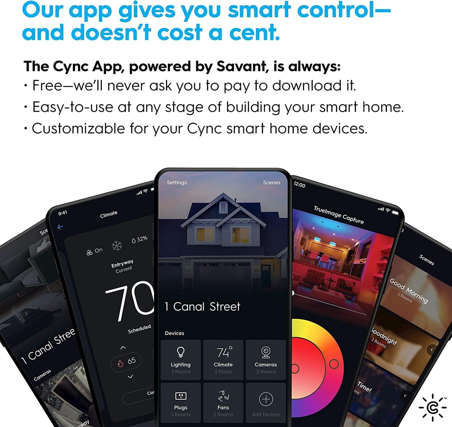 GE CYNC Smart Thermostat, Programmable Wi-Fi Thermostat, Works with Alexa and Google Home, Black, Medium