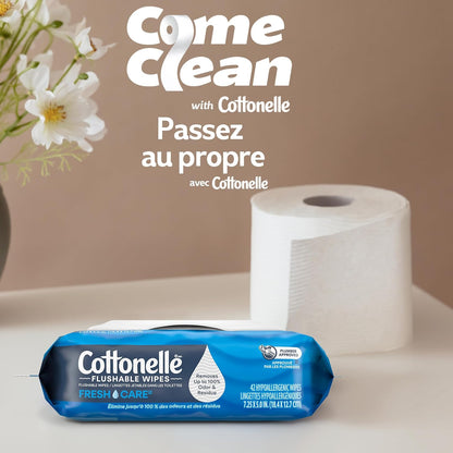 Cottonelle Toilet Paper, 24 Family Mega Rolls = 132 Regular Rolls (4 Packs of 6), Ultra Clean, Strong Bathroom Tissue, 353 Sheets per Roll, Packaging May Vary | Equals 132 Regular Rolls, 4-Pack of 6, Strong, Flushable, Plant Based, Packaging May Vary
