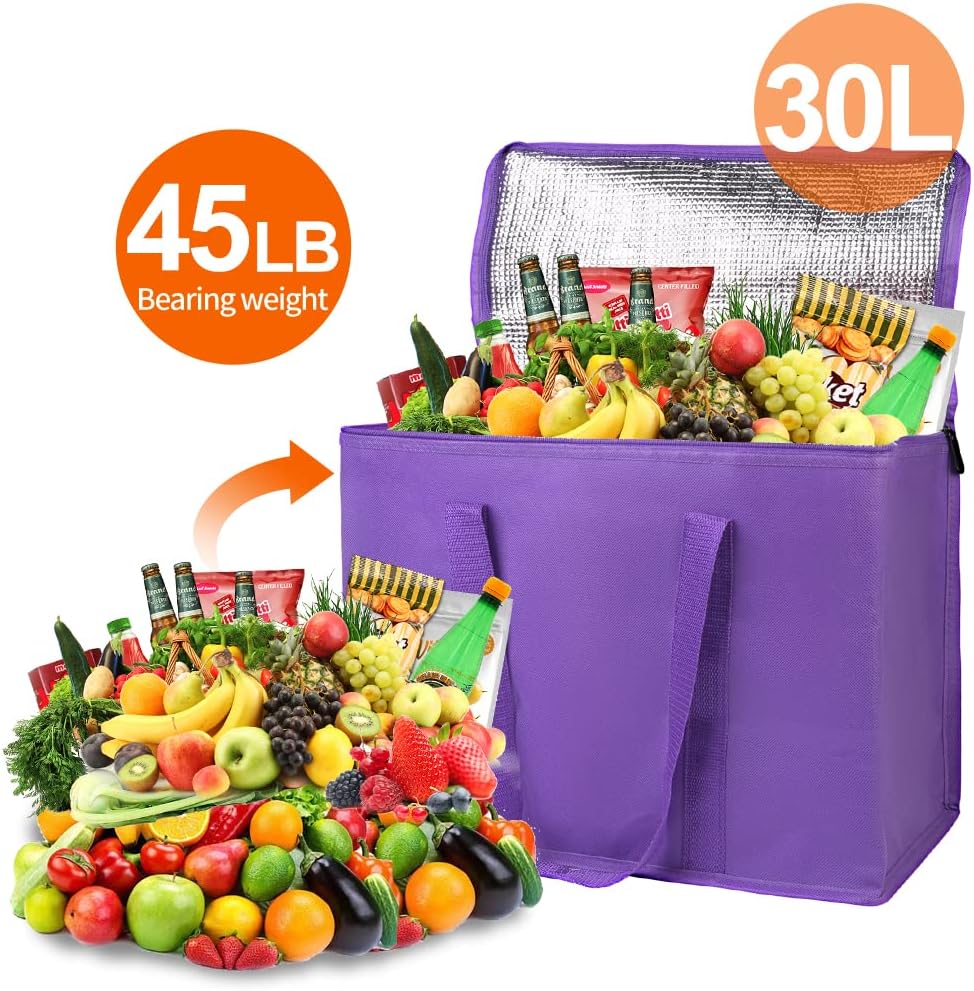 Purilite Select™ Insulated Food Delivery Bag – Extra Large Thermal Carrier for Hot &amp; Cold Food Transport