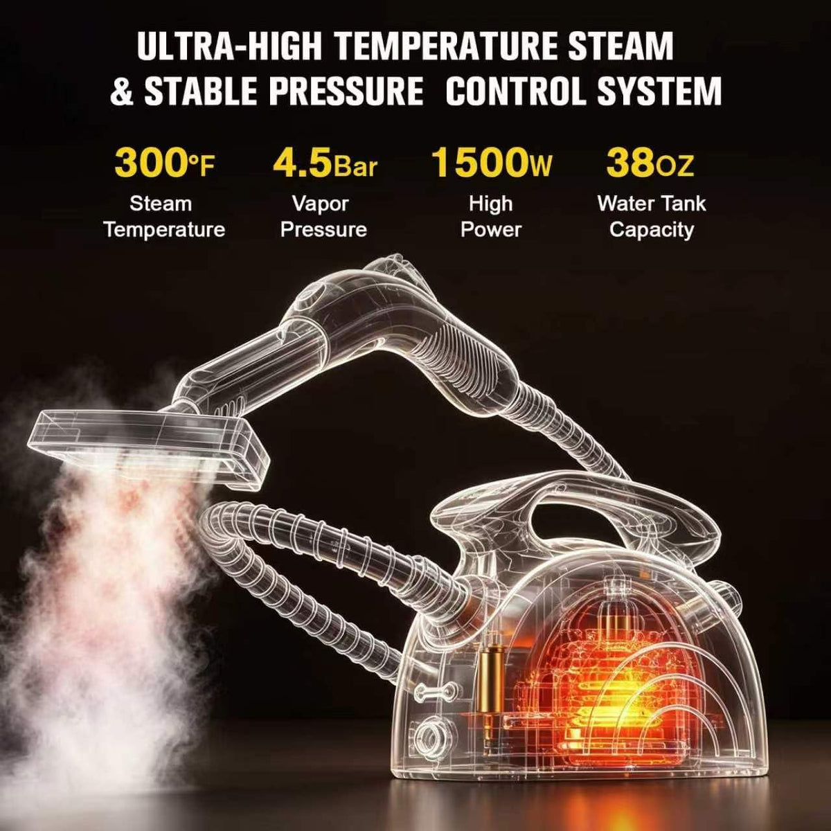 Waitbird 300°F Steam Cleaner for Grout and Tile, 4.5 Bar Steamer for Home