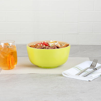 Restaurantware-Bambuddha 51 Ounce Extra Large Salad Bowl, 1 Heavy-Duty Round Salad Bowl - Sustainable, Reusable, Blue Bamboo Serving Dish, for Serving Salads, Fruits, and Appetizers