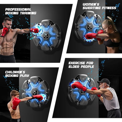 Music Boxing Machine, Music Punching Machine for Adults Kids, Smart Bluetooth Boxing Training Equipment with Gloves Wall Mounted, Workout Punching Machine for Home,Office and Gym