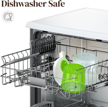 Single Serve Small Salad Spinner - Mini Prep Lettuce Spinner and Dryer with Measuring Cup - Spinning Colander with Fruit and Vegetable Washing Basket Bowl - Great Fruit and Vegetable Washer