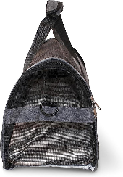 LuggageKing Soft-Sided Pet Carrier Travel Bag - Dog Carrier for Very Small Dogs, Medium-Sized Cat Carrier - Shoulder Strap, Buckle Zippers (M) (Dark Grey)