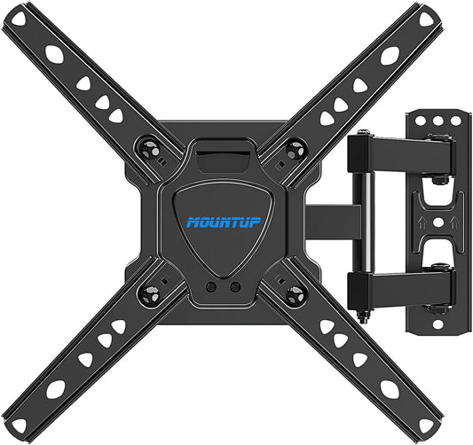 MOUNTUP Full Motion TV Wall Mount for Most 26-50 Inch TVs, Max VESA 300x300mm Wall Mount TV Bracket with Swivel Tilting Extension Level Adjustment for LED LCD Flat Curved TVs Up to 53 LBS MU0018
