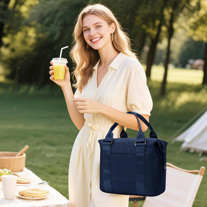 Lunch Bag Insulated Lunch Box Leakproof Lunch Tote Bags for Women Men,Portable Thermal Cooler Bag Lunch Containers with Shoulder Strap for Work, Family, Picnic, School, Outdoor,BBQ C2-Pinkpurple