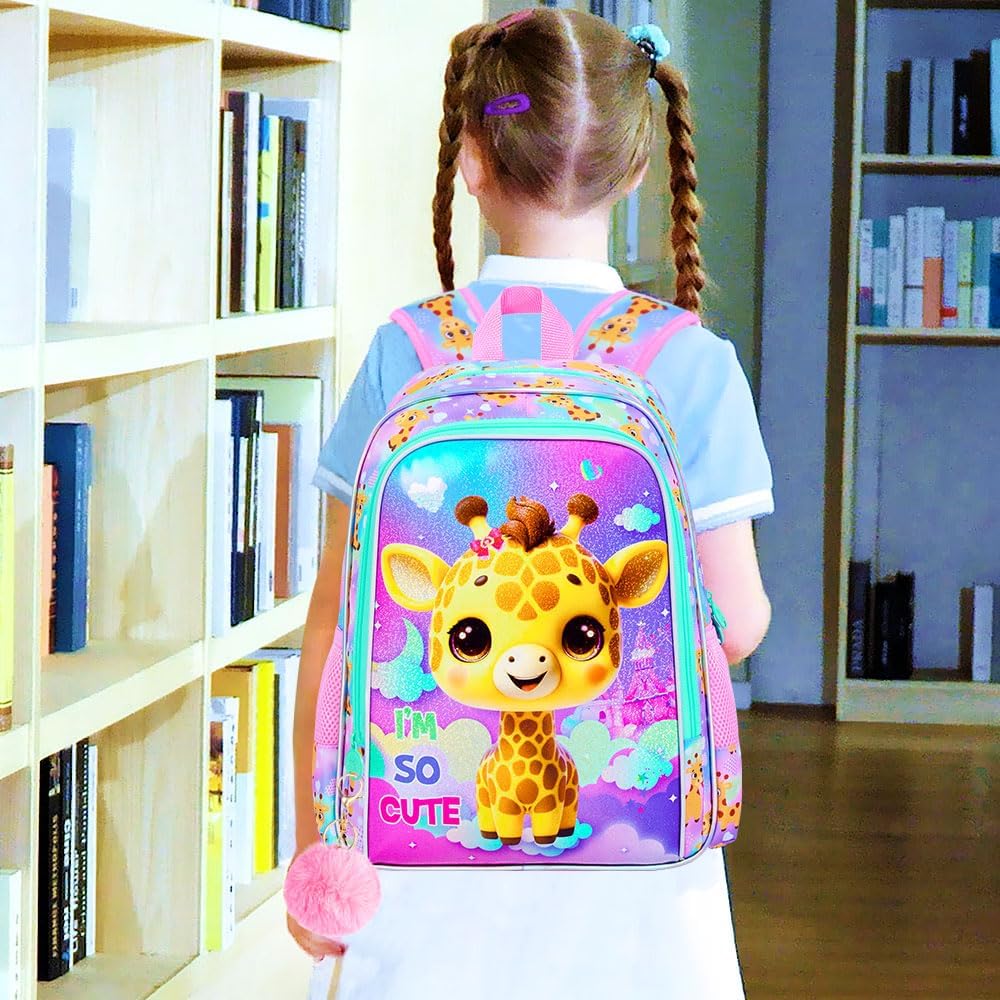 3pcs Backpack for Boys and Girls, 16” Kids Kindergarten Bookbag with Lunch Box, Cute Elementary Backpacks for Boy Girl