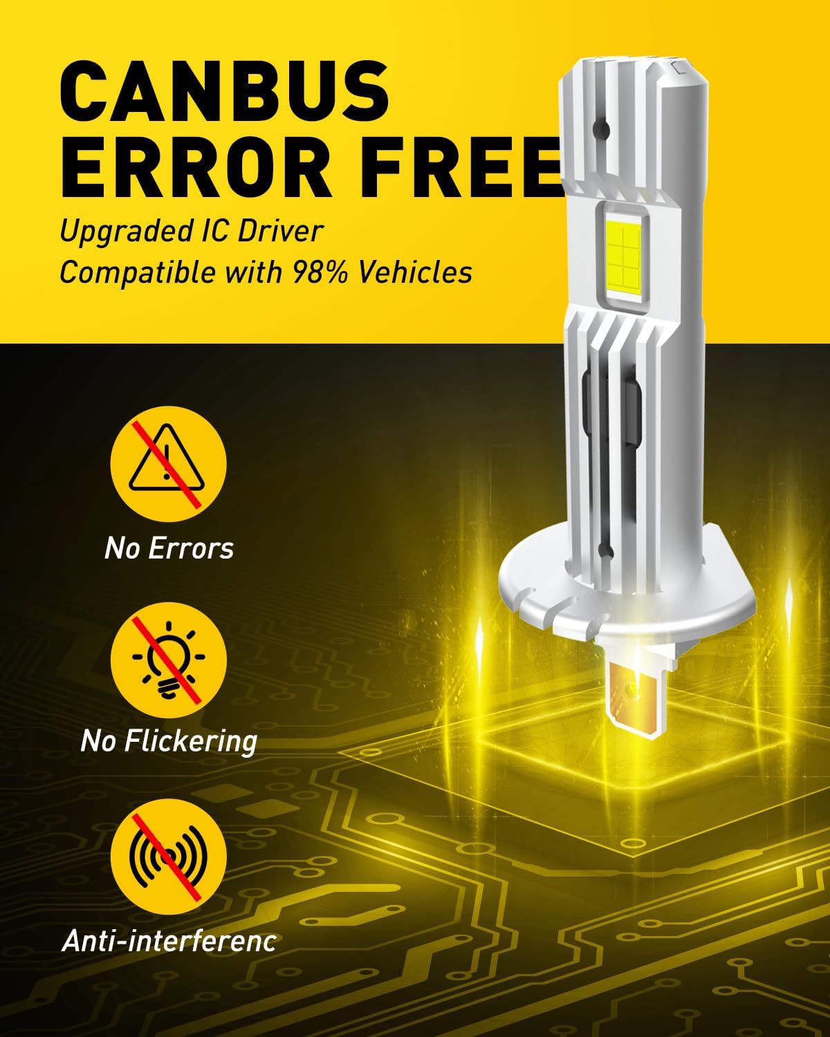AUXITO H11 LED Headlight Bulbs, 400% Brighter 6500K White Wireless LED Headlights for H8 H9 H16 Fog Lights, DRL, Low Beam or High Beam, Direct Install Plug and Play, IP68 Waterproof, Pack of 2