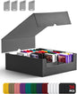 ZLCA Card Storage Box for MTG PTCG, Commander Deck Box Holds 3000+ Cards, Card Storage Case with 4 Stoppers, Card Organizer for TCG Sport Cards (Black)