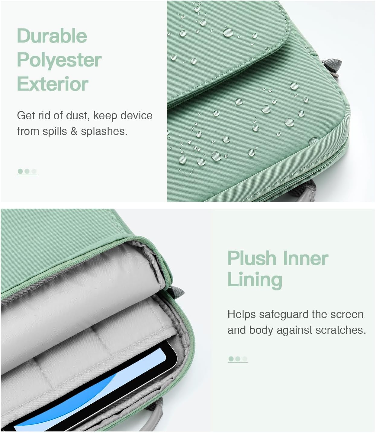 MoKo 13.3-14 Inch Laptop Sleeve Bag Fits MacBook Pro M3/M2 14" 2023, MacBook Pro 13" M2, New MacBook Air 13.6" M3/M2 2024/2022,Tab S8 Ultra 14.6",Handle Carrying Case with Shoulder Strap, Black & Gray - PuriLite