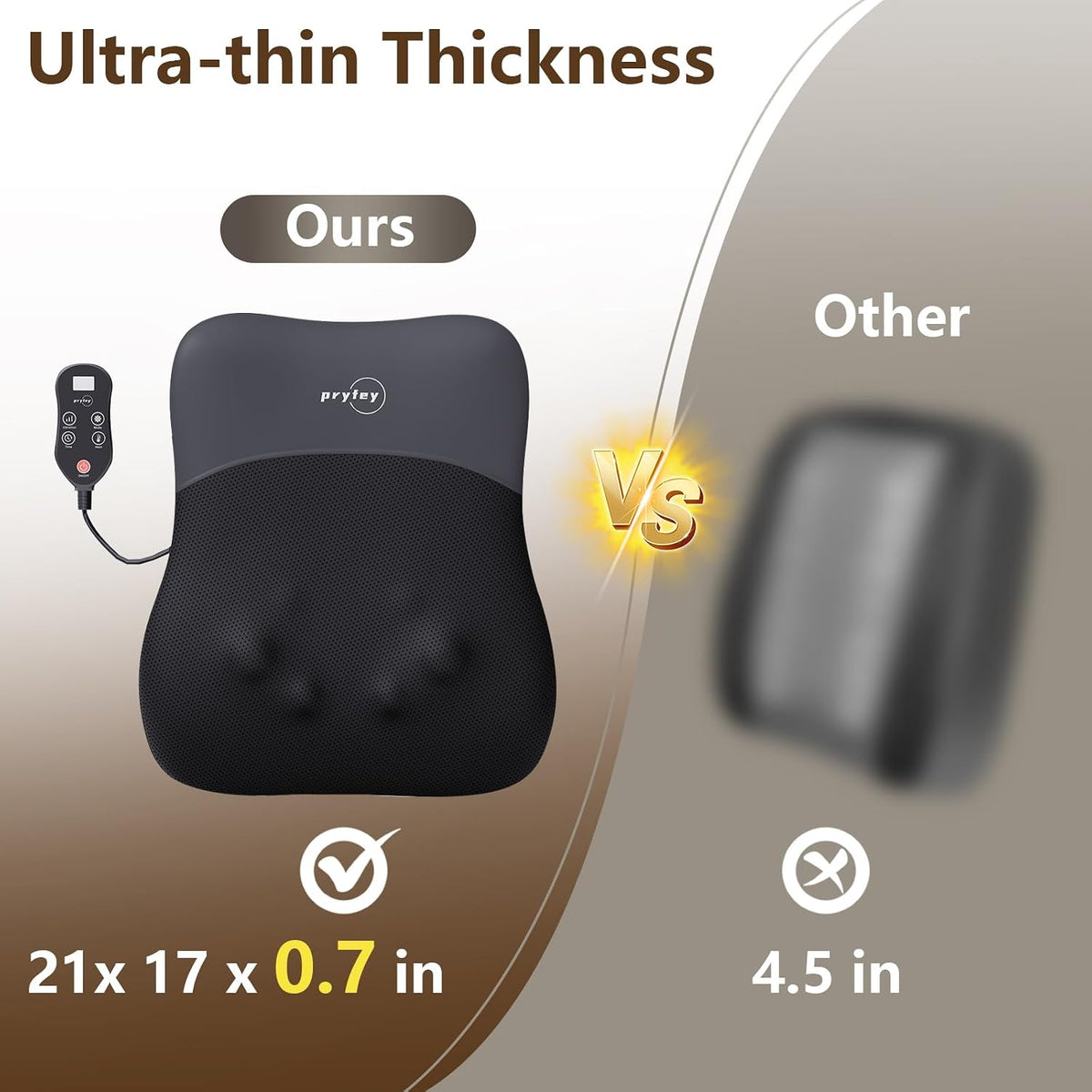 Back Massager, Rolling Up and Down Back Massager with Heat, Back Massage 4D Kneading for Pain Relief Deep Tissue, Ultrathin Shoulder Massager Gift for Women Men Parents Christmas