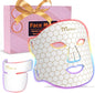Led Mask Spectrum Mask and Neck Red Light for Face Set, 850nm and Red Light 630nm, 460nm 530nm 4 Gears Energy Adjustment, White