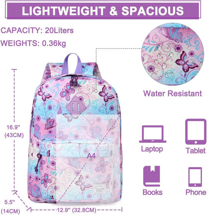 School Backpack for Kids, VASCHY Lightweight Water Resistant Casual Schoolbag Daypack for Men Women Teen Boys Girl Bookbag
