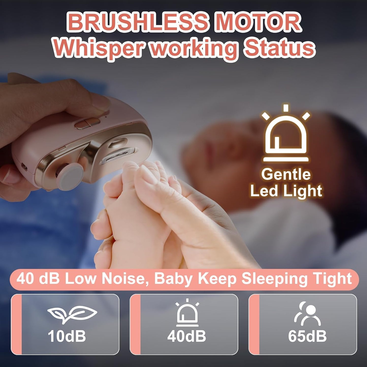 Electric Nail Clipper & Baby Nail Trimmer Polisher 3 in 1 (Not for Toenail) with Nail Scraps Storage, LED Light, 2 Speeds, Rechargeable Fingernail Clipper for Baby, Adults, Seniors, Purple