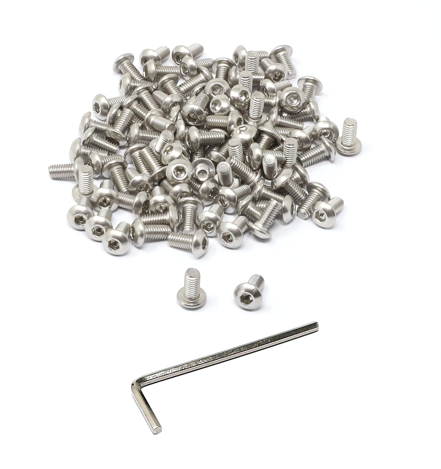 iexcell 50 Pcs M6 x 20mm Thread Pitch 1 mm Stainless Steel 304 Hex Socket Button Head Cap Screws Bolts Kit