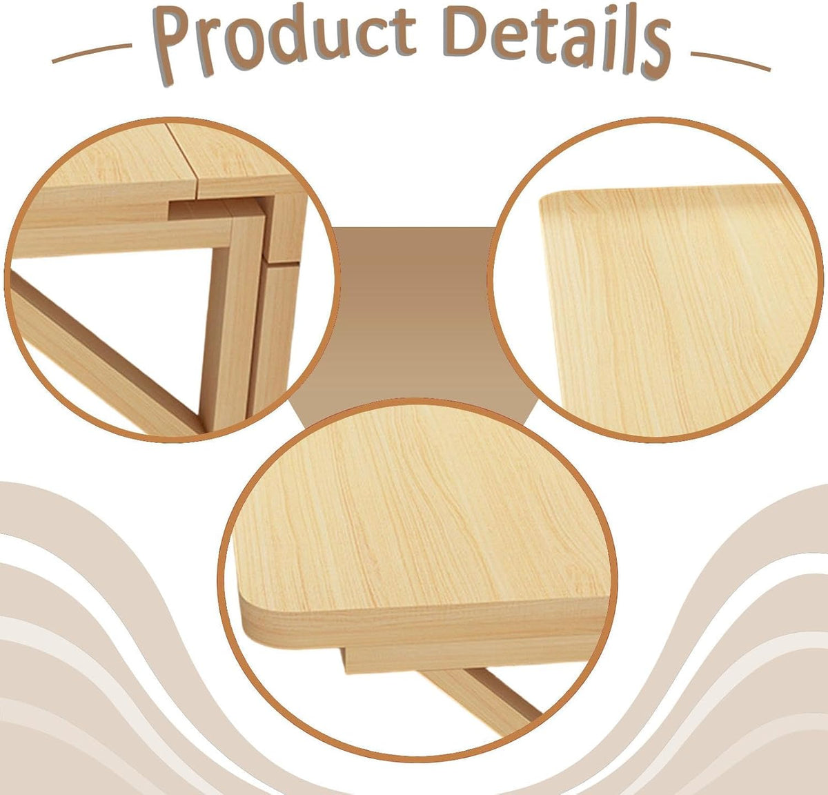 Wall Mounted Folding Wooden Table | Space-Saving Fold-Down Desk
