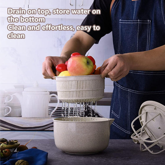 Salad Spinner,Multifunction Vegetable Washer with Handle and Drain Basket Suitable for Home and Kitchen - PuriLite