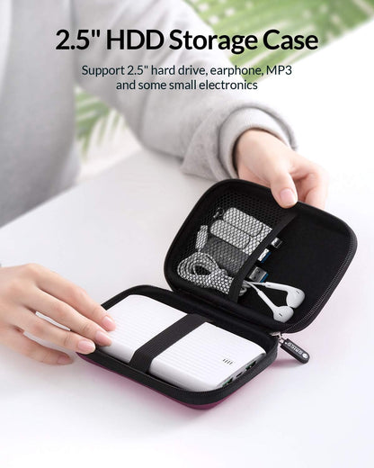 ORICO 5 Pack External Hard Drive Case 2.5 Inch Shockproof Hard Drive Bag Travel Electronics Organizer Carry Case for WD, Toshiba, Seagate, Samsung, Hitachi Hard Drive and Accessories like SD Card, USB Cable, Power Bank, Earphone, Black