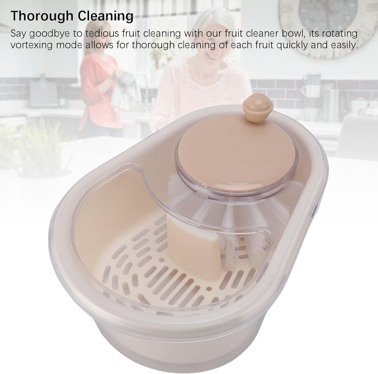 Salad Spinner with Brush, Large Capacity Lettuce Spinner Lettuce Dryer with Drainage Hole, Salad Dryer for Washing, Spinning, and Draining Greens, Fruits, and Vegetables Berry