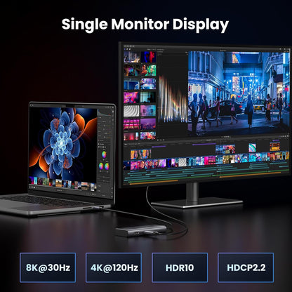 UGREEN Revodok USB C Docking Station Dual 4K@60Hz HDMI, 6-in-1 USB C Hub Dual Monitor with 4K@60Hz HDMI, PD Charging, USB C and 2 USB A 3.0 Data Port for HP, ASUS, ThinkPad and More