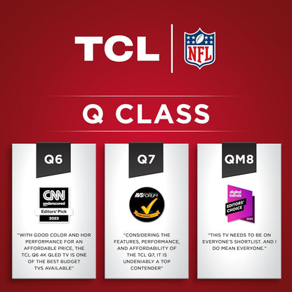 TCL 55-Inch Q7 QLED 4K Smart Q LED TV with Google TV (55QM750G, 2023 Model) Dolby Vision IQ, Dolby Atmos, HDR, Game Accelerator up to 240Hz, Voice Remote, Works with Alexa, Streaming Television