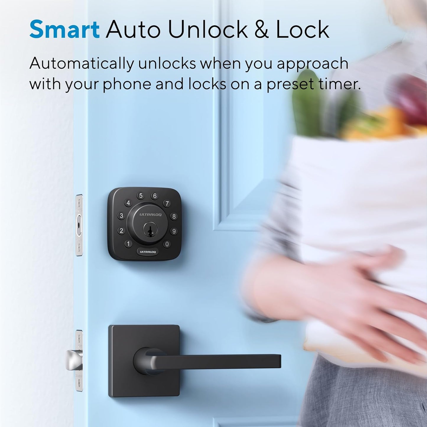 ULTRALOQ U-Bolt Smart Lock + WiFi Bridge, 5-in-1 Keyless Entry Door Lock with WiFi, Bluetooth, App and Keypad, Smart Deadbolt Lock Front Door, ANSI Grade 1 Certified, 1Year Battery, Satin Nickel