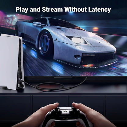 UGREEN Cat 8 Ethernet Cable 3FT, High Speed Braided 40Gbps 2000Mhz Network Cord Cat8 RJ45 Shielded Indoor Heavy Duty LAN Cables Compatible for Gaming PC PS5 PS4 PS3 Xbox Modem Router 3FT