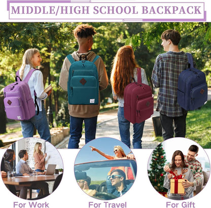 School Backpack for Men Women,Vaschy Lightweight School Bag Bookbag Casual Daypack for High School/College/Teens/Travel/Work