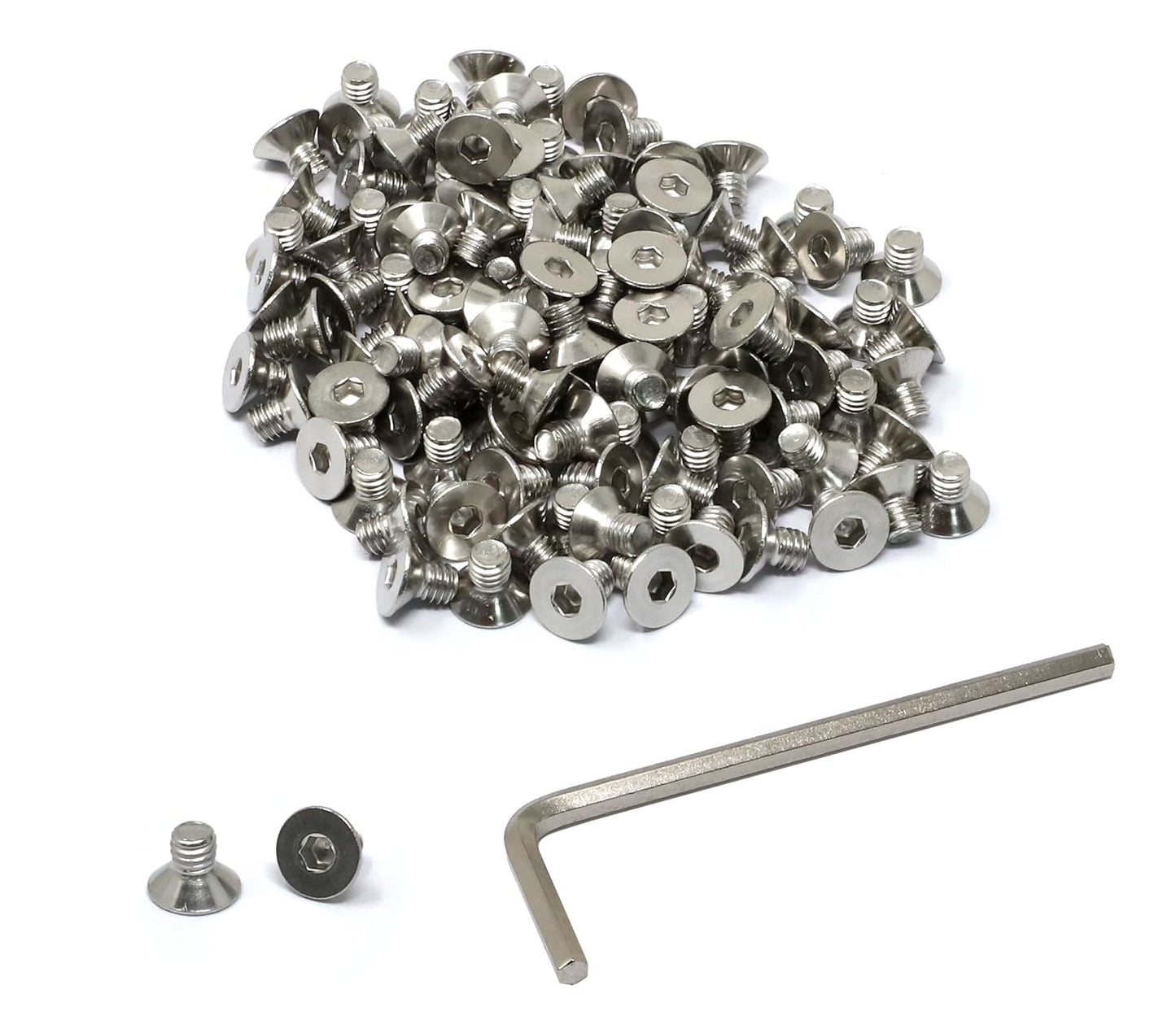 iexcell 5 Pcs M8 x 80mm Thread Pitch 1.25 mm Stainless Steel 304 Hex Socket Flat Head Cap Screws Bolts Kit