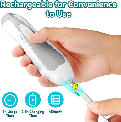Qunlions life Electric Nail File Drill for Baby, No Sharp Claws Hurt, 6 in 1 Safety Cutter Trimmer Clipper for Toes and Fingers (Blue)