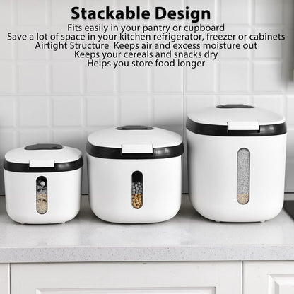 Rice Container, Bug Proof Rice Storage Bin, Odorless Airtight Rice Box with Clear Window for Grains Sugar Flour (S Gray (5kg/11.0lb))