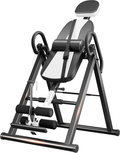Yoleo Gravity Heavy Duty Inversion Table with Headrest & Adjustable Protective Belt Back Stretcher Machine for Pain Relief Therapy