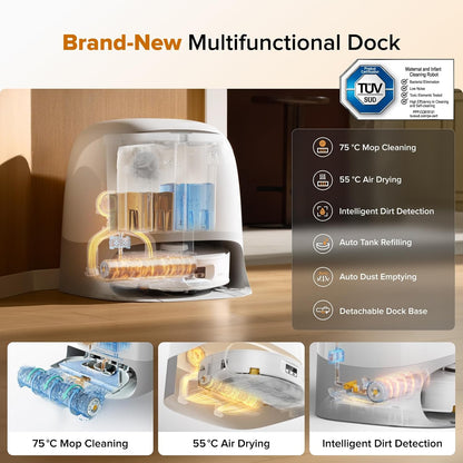 roborock Qrevo Curv 2 Flow SpiraFlow Robot Vacuums and Mop 20,000Pa Suction