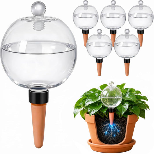 6 Pack 26 oz Extra Large Plant Self Watering Globes with Caps, Slow Release Watering Bulbs for Indoor/Outdoor Plants, Up to 3 Weeks Watering, Durable for Vacation, Gift for Plant Lovers
