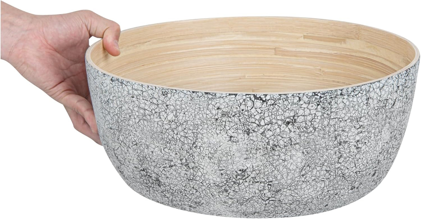 Restaurantware-Bambuddha 51 Ounce Extra Large Salad Bowl, 1 Heavy-Duty Round Salad Bowl - Sustainable, Reusable, Blue Bamboo Serving Dish, for Serving Salads, Fruits, and Appetizers