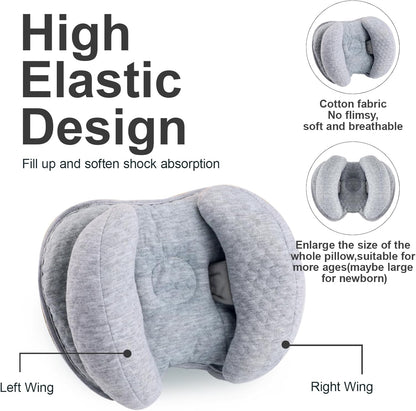 KAKIBLIN 2 in 1 Baby Head Pillow with Banana Neck Pillow for 3 Months to 8 Months Baby Travel Pillow for Stroller or Bed