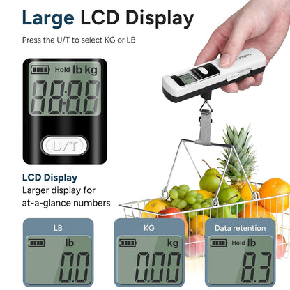 travel inspira Luggage Scale Battery-Free, Travel Essentials, Portable Handheld Digital Suitcase Weight Scale for for Travel Accessories, 110lbs/50kg