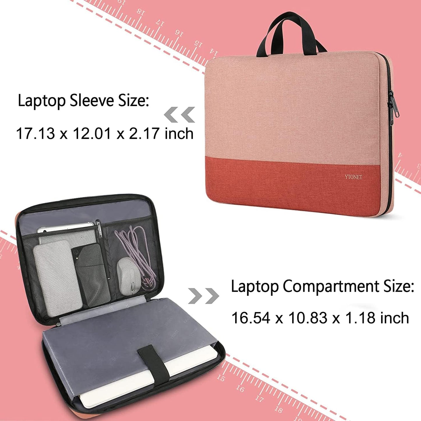 Ytonet Laptop Sleeve, 15.6 inch TSA Laptop Bag Laptop Case Water Resistant Computer Carrying Bag Compatible for Lenovo, HP, Dell, Asus Notebook, Gifts for Men Women, Grey