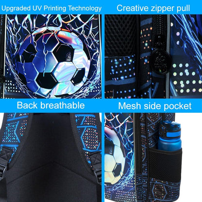3pcs Backpack for Boys and Girls, 16” Kids Kindergarten Bookbag with Lunch Box, Cute Elementary Backpacks for Boy Girl