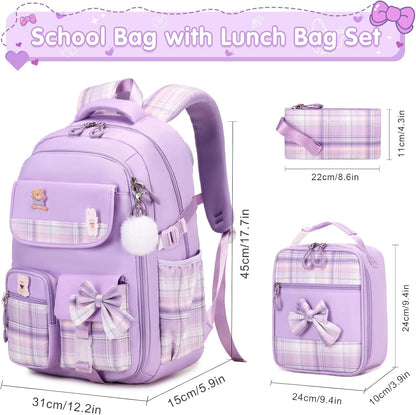 ACESAK Girls Backpack - 3PCS Backpack for Girls Cute School Backpacks for Girls Kindergarten