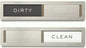 Stainless Steel Clean/Dirty Dishwasher Magnet Sign with Strong Non-Scratch Magnets and Adhesive Tape, 7 x 1.5 Inches - PuriLite
