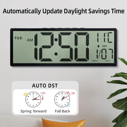 Purilite Select 15.5" Large Digital Wall Clock