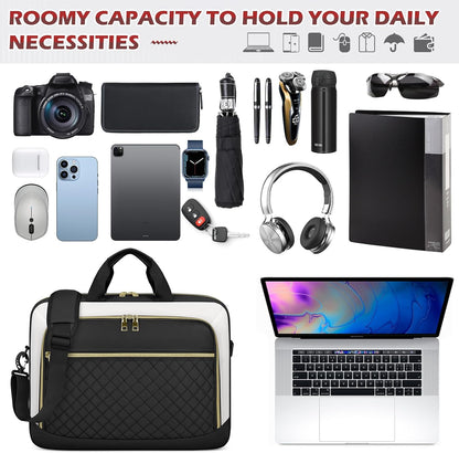 Laptop Bag 17 Inch Laptop Briefcase for Women Waterproof Computer Messenger Bag Professional Laptop Case for Business Work - PuriLite