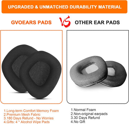 GVOEARS Replacement Ear Pads Cushions for Corsair Void/Void Pro/Void Pro RGB/Void Pro RGB SE/Void Pro Elite/RGB Wireless Earpads Gaming Headsets, Mesh Fabric with Soft Protein Leather(Black)